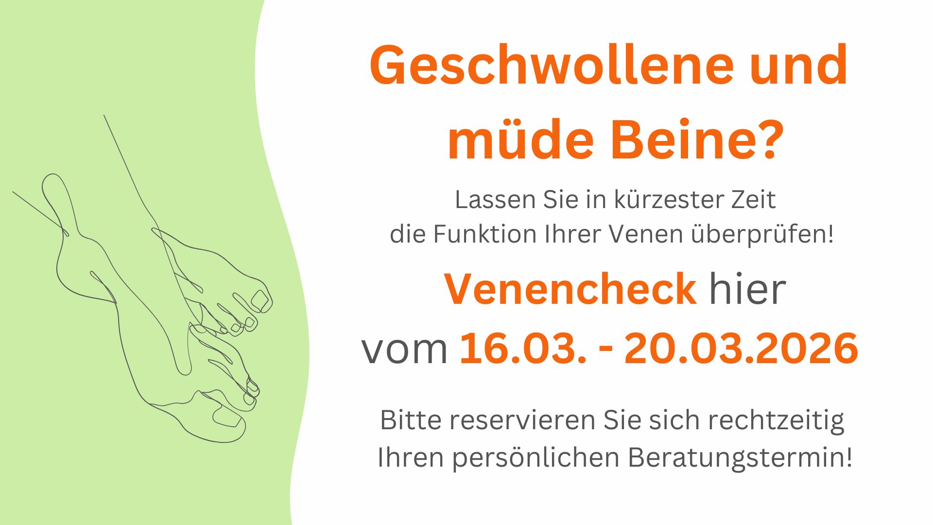 Venencheck vom 16. -20.3.26. Termin vereinbaren! Grafik. Venencheck vom 16. -20.3.26. Termin vereinbaren!